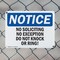 Signmission No Soliciting No Exceptions Do Not Knock Or Ring! OSHA Notice Sign, Plastic, 10in W x 7in L, 2PK OS-2PACK-NS-P-710-L-14825 - alternate 7